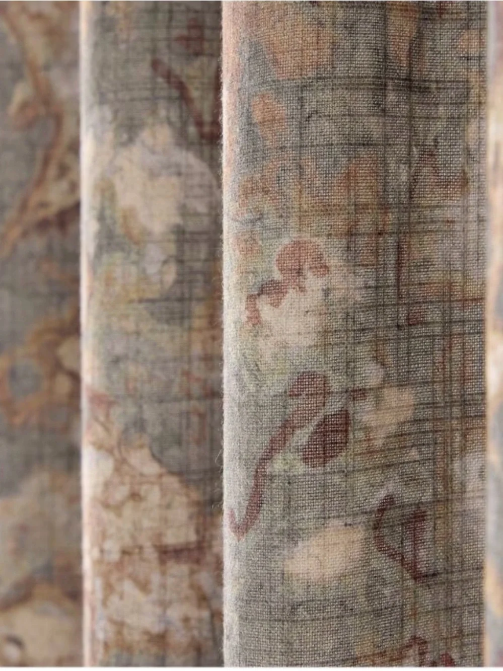 NEW West Elm Taupe Floral Sheer Curtains (2)
